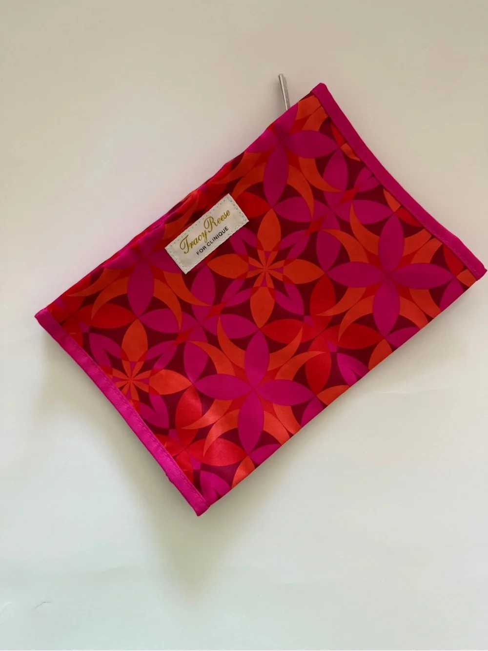Tracy Reese for Clinique Pink Orange Floral Cosmetic Makeup Bag